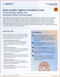 Safety Huddles. Digitized, Simplified, Scaled.